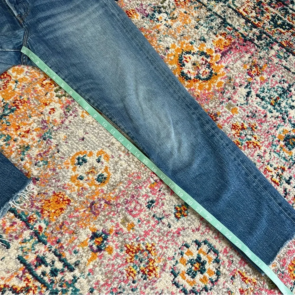 Levi’s White Oak Cone Denim Women’s 27 Blue Jeans Straight Leg Hidden Button Fly